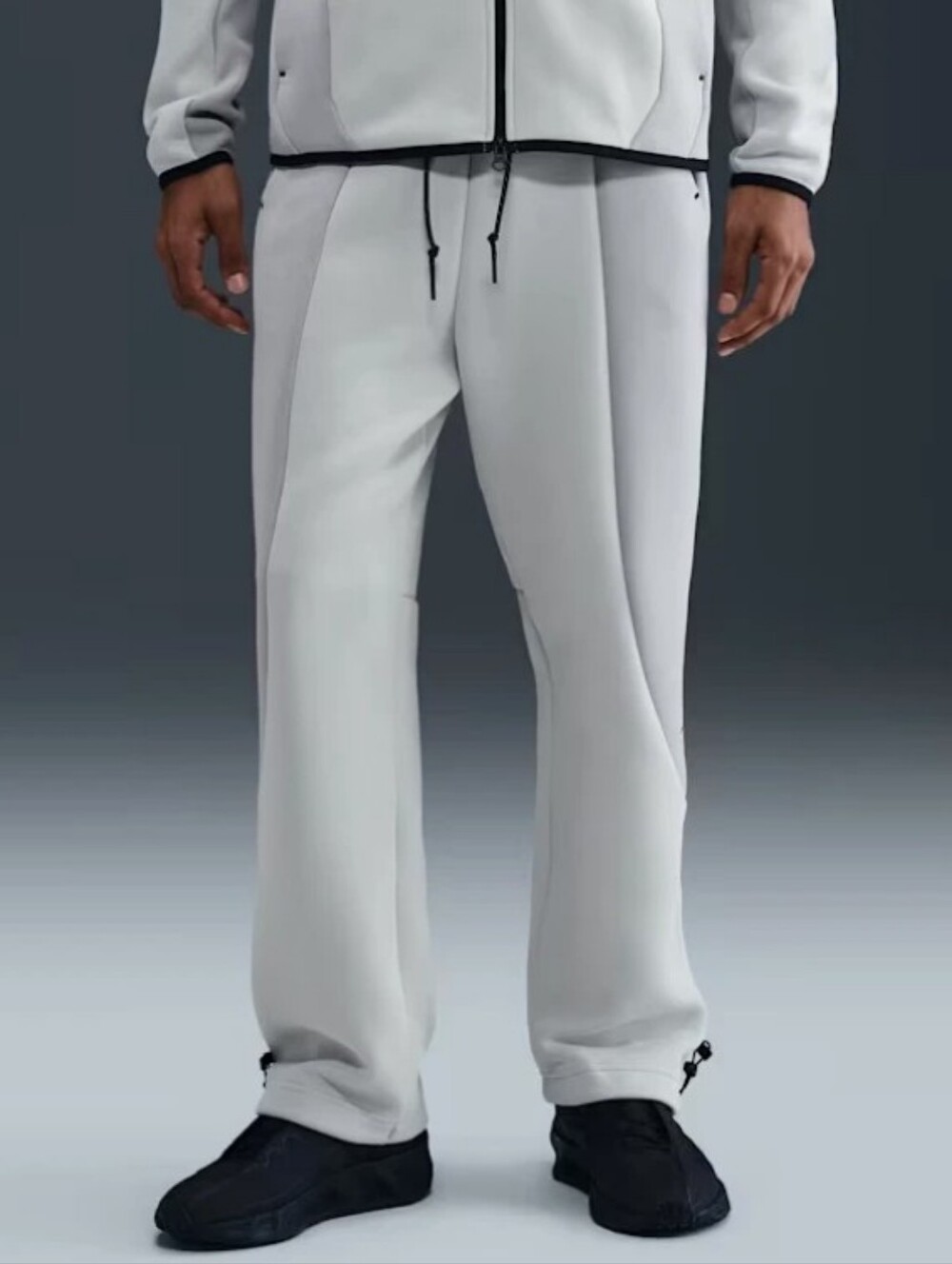 Nike Tech Color-Block Open-Hem Fleece Pant ~ Light Grey IF1323-034 | Men's: XL